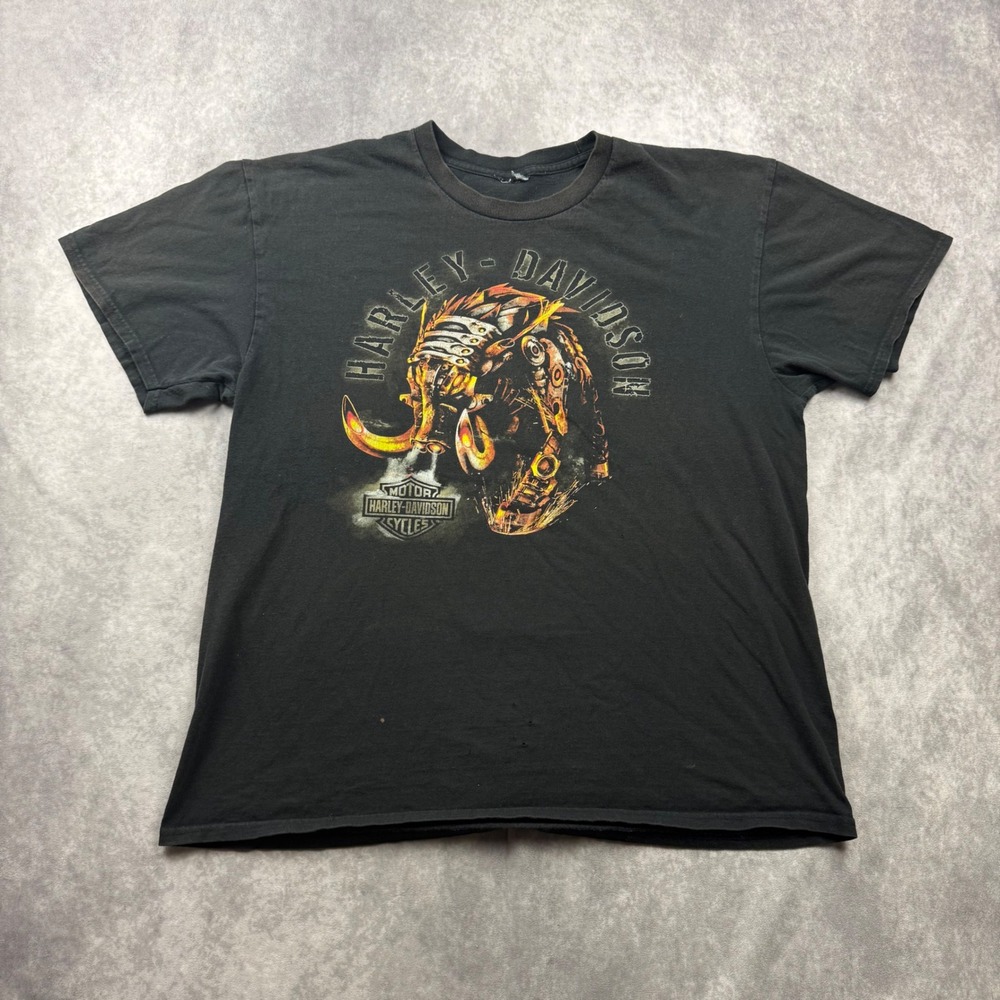 Harley Davidson T Shirt Mens XL Black Las Vegas Nevada Mechanical Mammoth Tee